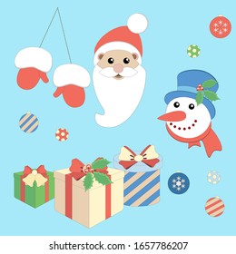 set on the theme of Christmas and new year. Vector graphics