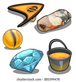 Set on the topic of jewelry and their production. Vector illustration.