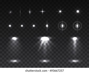 Set on transparent background effects on a plaid dark background. Bright lighting with spotlights.