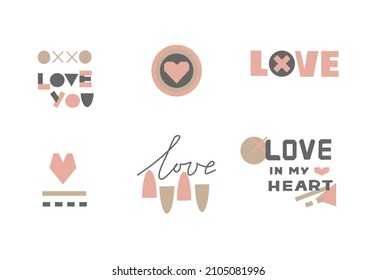 Set on Valentine's Day with hearts. Love you. Modern background. Poster. T-shirt print. Motivational quote. Modern calligraphy. 