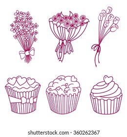 Set on valentine's day, vector. 