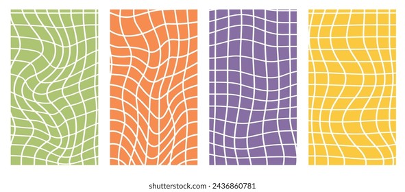 Set on Vertical Social media stories or Banner Checkerboard Background. Aesthetic Y2K Abstract Pattern, 70s Vibes