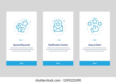 Set of onboarding app screens. Concept modern and simplified vector illustration walkthrough screens template for mobile apps.