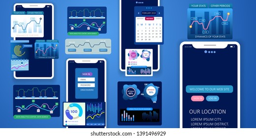 Set of onboarding screens. User interface design. Mobile apps infographic concept.