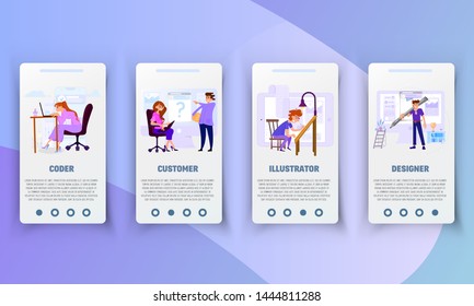 Set of onboarding screens user interface Design studios