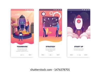 set onboarding screens user interface kit template