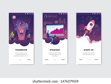 set onboarding screens user interface kit template