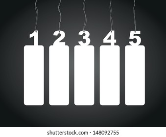 a set of one to five number tag labels