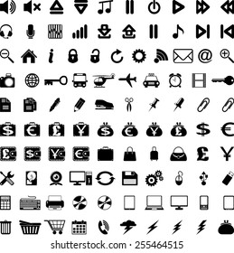 A set of one hundred basic vector icons.