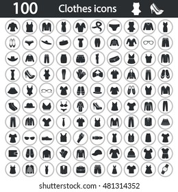 Set of one hundred clothes icons