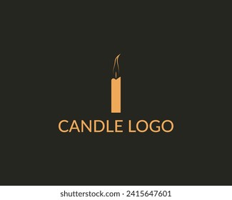 Set of one line candle logo Night light home candle design.