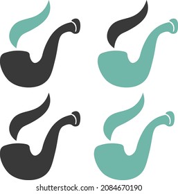 Set of one version of vector image of a smoke pipe. Suitable for signs