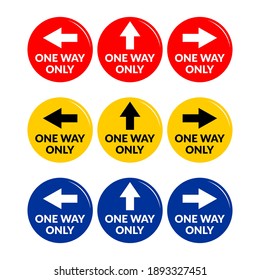 set one way only sticker marker