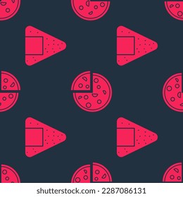 Set Onigiri and Pizza on seamless pattern. Vector