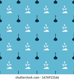 Set Onion and Sprout on seamless pattern. Vector