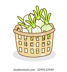 Set onions on background vector.