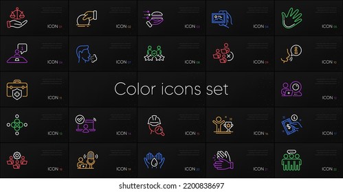 Set Of Online Access, Employees Group And Winner Cup Line Icons. Include Clapping Hands, Inspect, Remove Team Icons. Video Conference, Hand, Inclusion Web Elements. Teamwork, Image Album. Vector