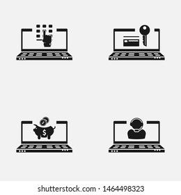 Set of online banking vector icons. E-banking concept.