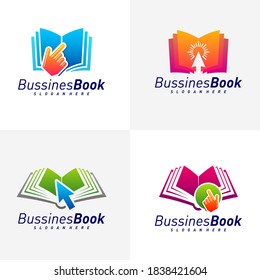 Set of Online Book logo design vector template, Illustration Book design Concept, Icon symbol