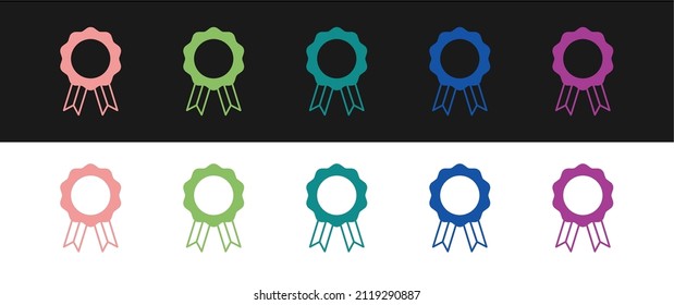 Set Online education with diploma icon isolated on black and white background. Diploma online at home. Webinar and video seminar learning.  Vector