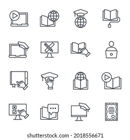 set of Online education elements symbol template for graphic and web design collection logo vector illustration