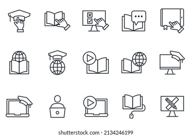 set of Online education elements symbol template for graphic and web design collection logo vector illustration