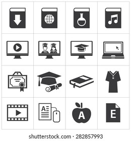 set of online education icon
