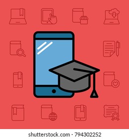 Set of online education icons. Vector illustration
