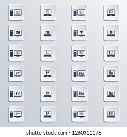 Set of Online Education Related Vector Icons. Webinar.