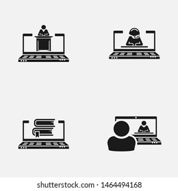 Set of online education vector icons.