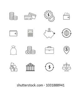 Set of online finance money icons
