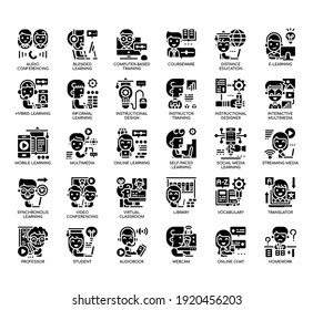 Set of Online learning thin line and pixel perfect icons for any web and app project. 