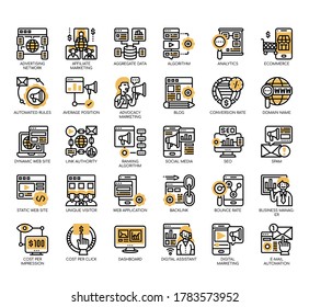 Set of online marketing thin line and pixel perfect icons for any web and app project. 