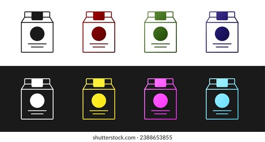 Set Online ordering and fast food delivery icon isolated on black and white background.  Vector