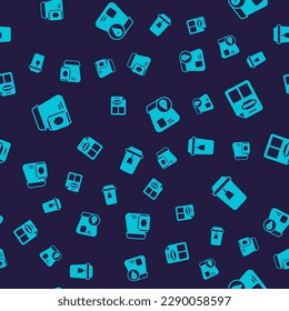 Set Online ordering food, Restaurant cafe menu,  and Cup of tea on seamless pattern. Vector