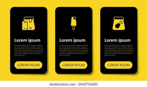 Set Online ordering meal, Ice cream and food. Business infographic template. Vector