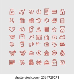 set of online shop logo vector icon