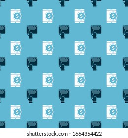 Set Online shopping on screen and Tablet with dollar on seamless pattern. Vector