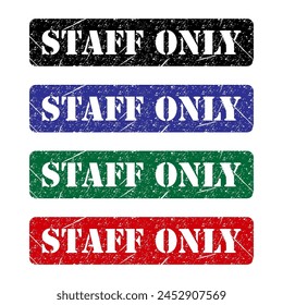 Set of Only staff icon, danger zone symbol, safety entry person sign vector illustration .