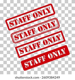 Set of Only staff icon, danger zone symbol, safety entry person sign vector illustration .