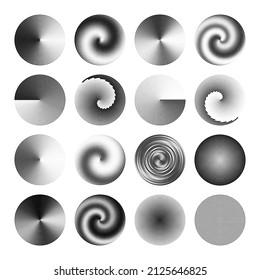 Set of op art circle design elements. Optical geometric black and white round background illustrations. Trendy hypnotic patterns. 