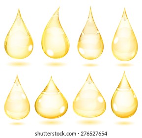 Ensemble de gouttes opaques en couleurs jaunes