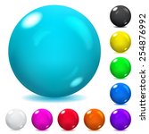 Set of opaque glass spheres in various colors