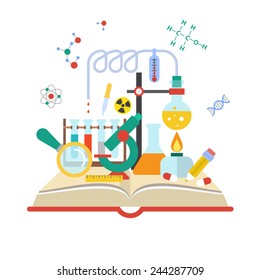 Set Open Book About Science Of Chemistry