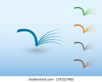A set of open books of library for reading to share knowledge logo for school and college vector illustration