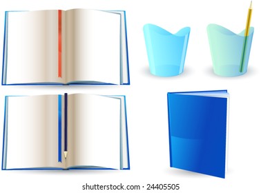 set of open and closed books