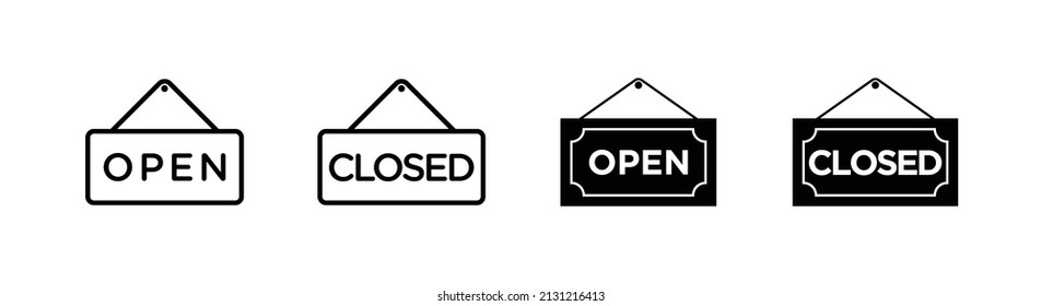 Set Open Closed Door Sign Related Stock Vector (Royalty Free ...