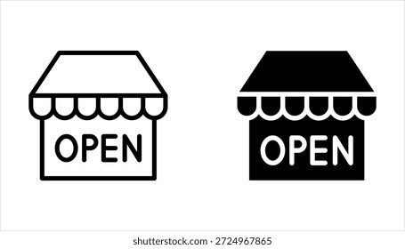 Conjunto de tableros de letreros colgantes abiertos y cerrados en la puerta. letrero para restaurante, bar o tienda minorista sobre fondo blanco