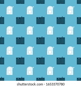 Set Open science book and Astronomical observatory on seamless pattern. Vector