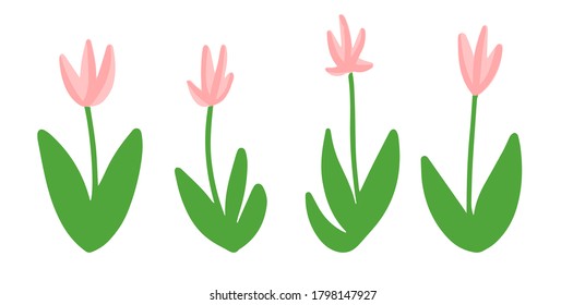 abrir tulipanes. simple ilustración de flores con estilo dibujado a mano.